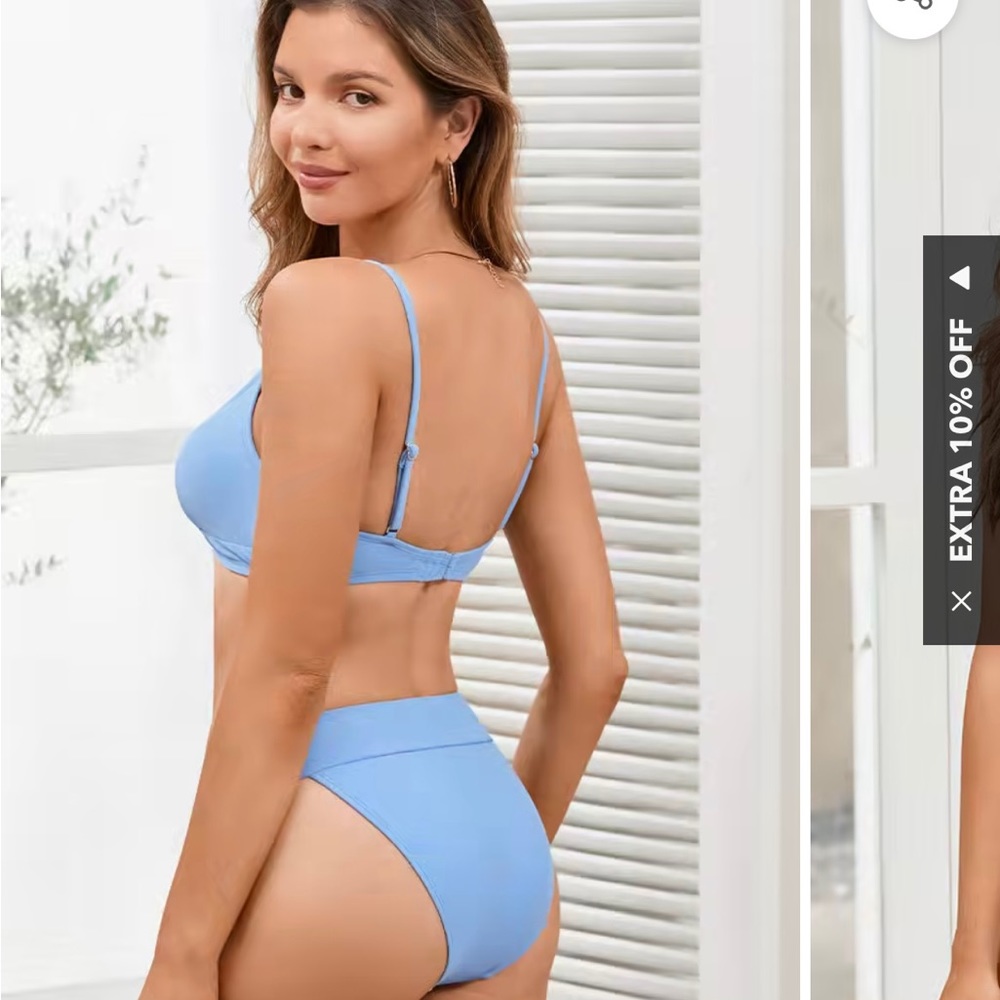Sea Sailing V Wire Bralette Cupshe Bikini women Medium